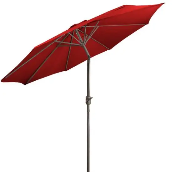 9ft. Outdoor Patio Market Umbrella with Hand Crank & Tilt Red/Brown {7}