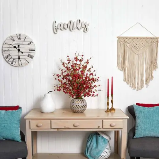 2.5ft. Cherry Blossom Arrangement in Gold Trimmed Stoneware Vase {6}