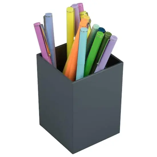 JAM Paper Plastic Pen Holder Gray {6}