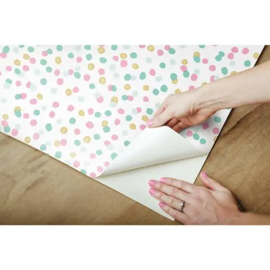 RoomMates Confetti Peel & Stick Wallpaper Pink and Blue {12}