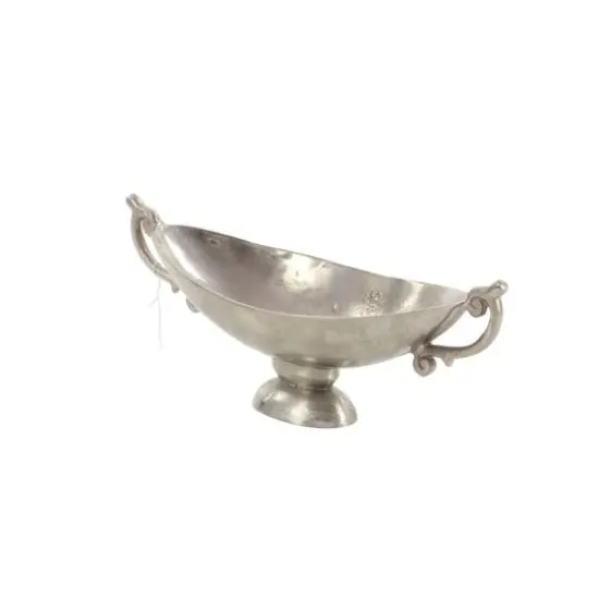 22" Silver Traditional Decorative Bowl {6}