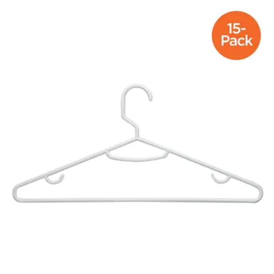 Honey Can Do White Recycled Plastic Hangers, 15ct. {1}
