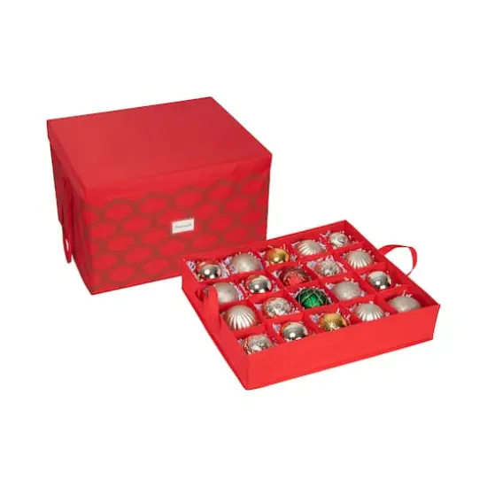 Simplify Red 60ct. Ornament Storage Box {1}