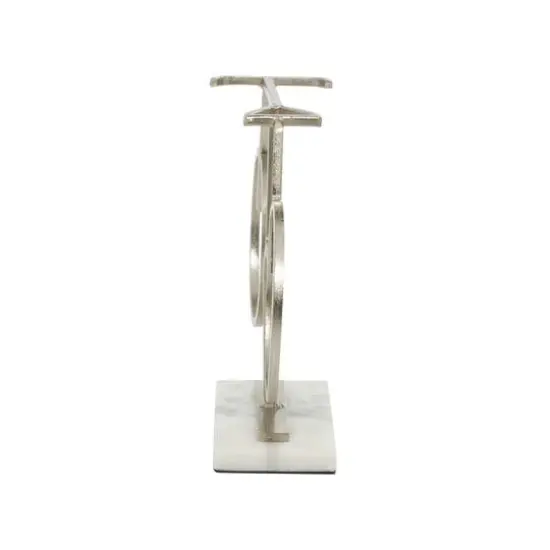 13" Silver Metal Contemporary Bicycle Sculpture {7}