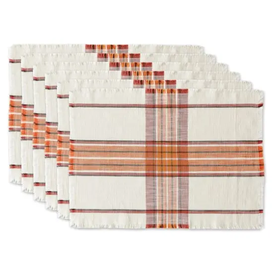 DII&reg; Pumpkin Spice Plaid Placemats, 6ct. {1}