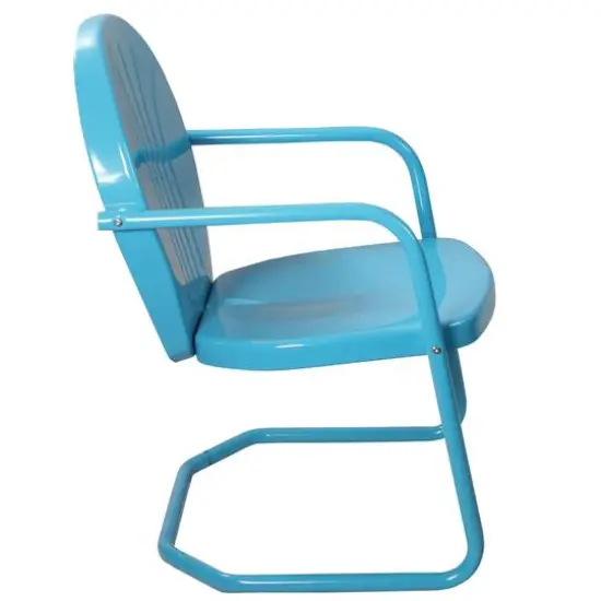 34" Outdoor Retro Tulip Armchair Turquoise {5}