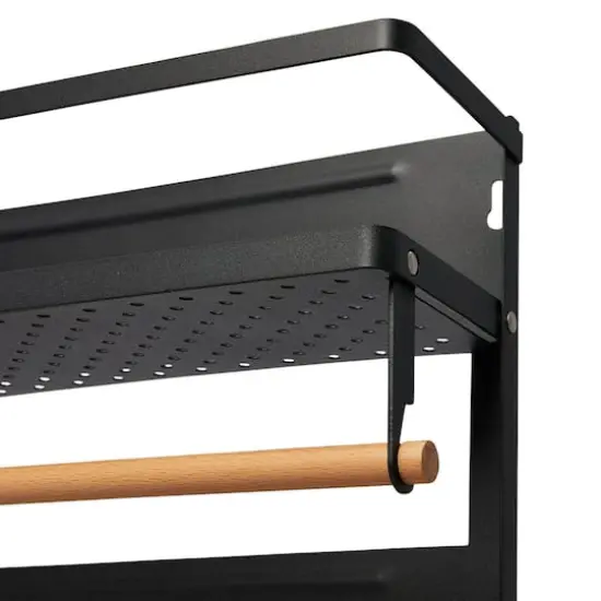 Household Essentials Metal Organizer with Paper Towel Holder Black {4}