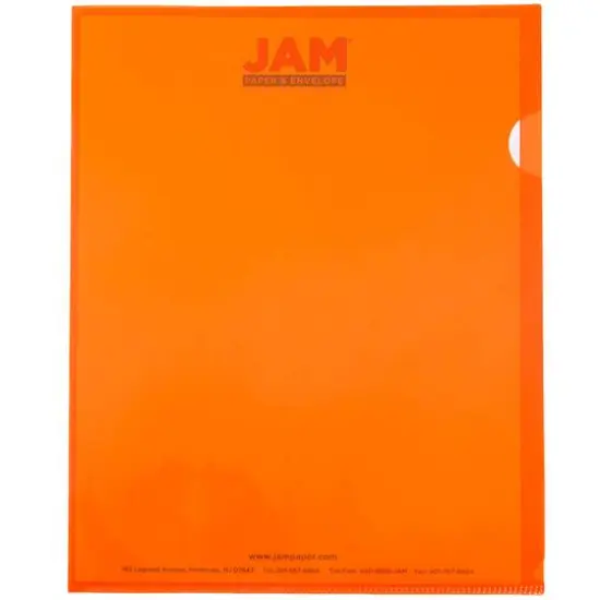 JAM Paper 9" x 11.5" Plastic Sleeve Page Protectors, 120ct. Orange {4}