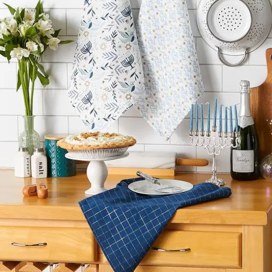 DII&reg; Assorted Hanukkah Blessings Dishtowel Set {12}