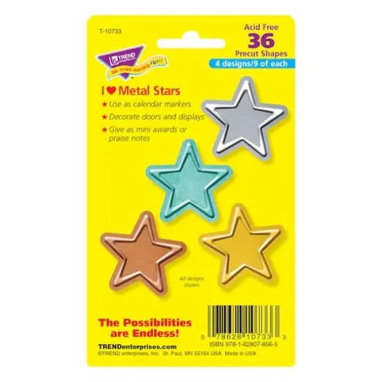 Mini Accents I Heart Metal Stars Accents Variety Pack {4}