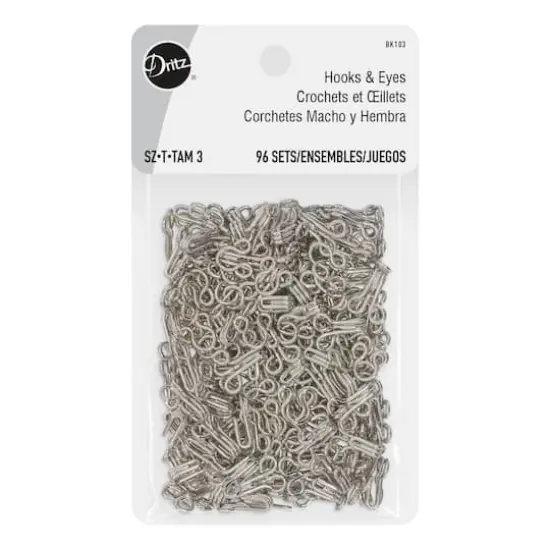 Dritz&reg; Silver Hooks & Eyes, Size 3 {1}