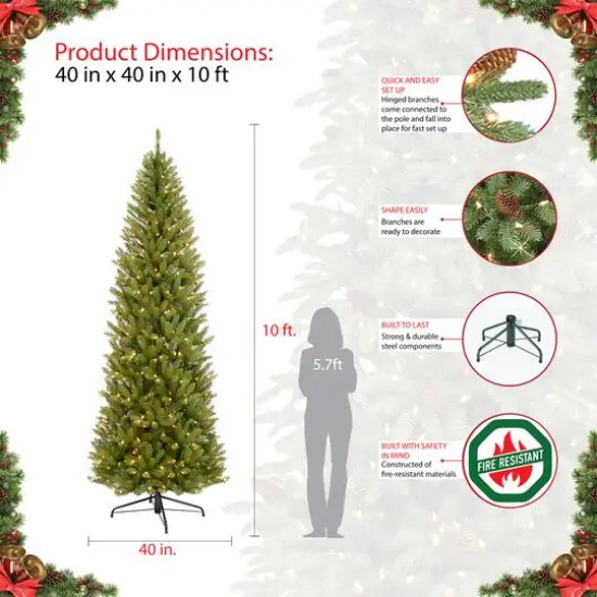 10ft. Pre-Lit Fraser Fir Artificial Christmas Tree, Clear Lights {8}
