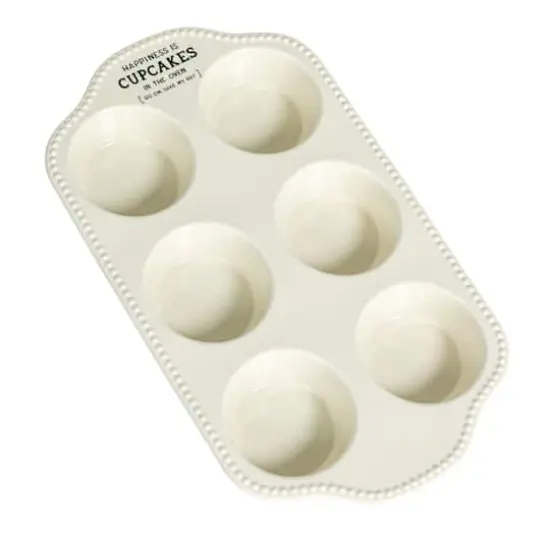 Hello Honey&reg; 12" White Happiness is Cupcakes StonewarePan {1}