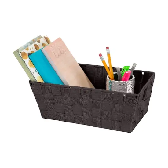 Simplify Small Woven Storage Shelf Bin Chocolate {5}
