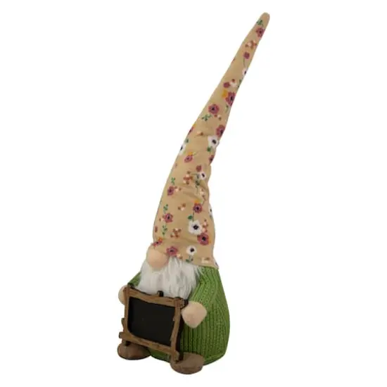 16" Yellow Floral Springtime Gnome with Message Board {5}