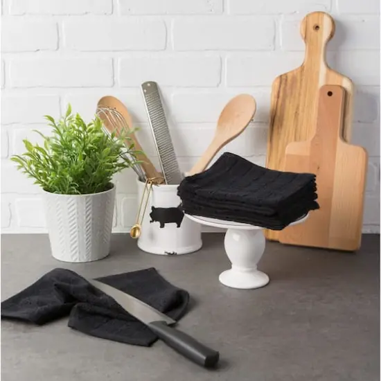 DII&reg; Solid Windowpane Terry Dishcloth Set {5}