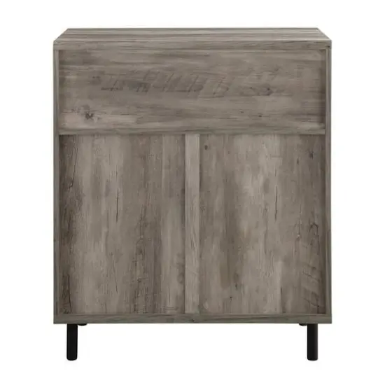 Walker Edison Gray Wash Mesh Metal Accent Cabinet {9}