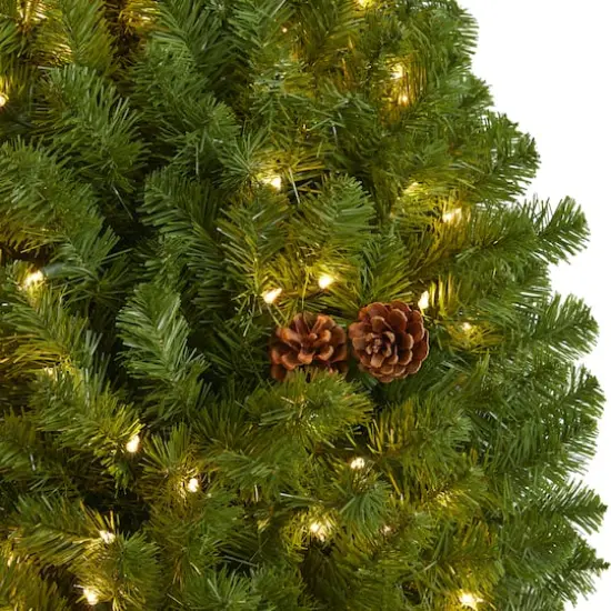 5ft. Pre-Lit Pine & Pinecone Artificial Christmas Wreath {3}