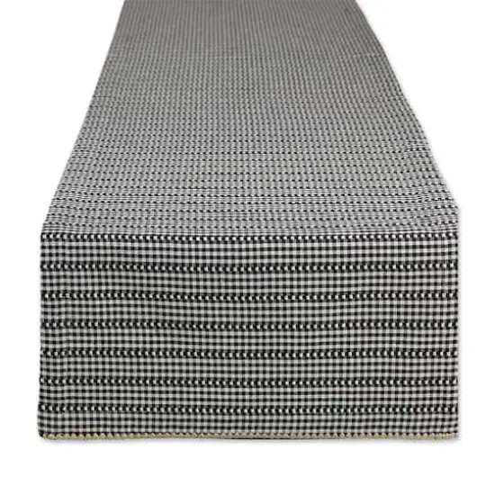 DII&reg; 108" Black Farmhouse Gingham Table Runner {1}