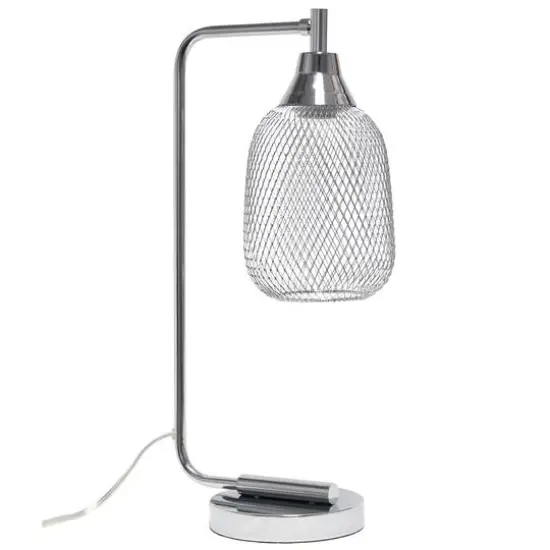 Lalia Home 19" Industrial Mesh Desk Lamp Chrome {11}