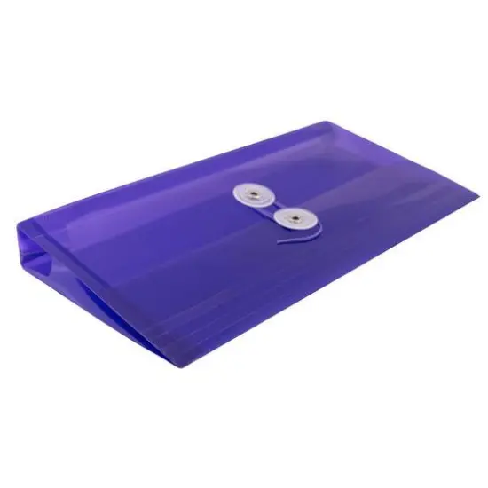 JAM Paper #10 Plastic Envelopes with Button & String Tie Closure, 12ct. Purple {6}