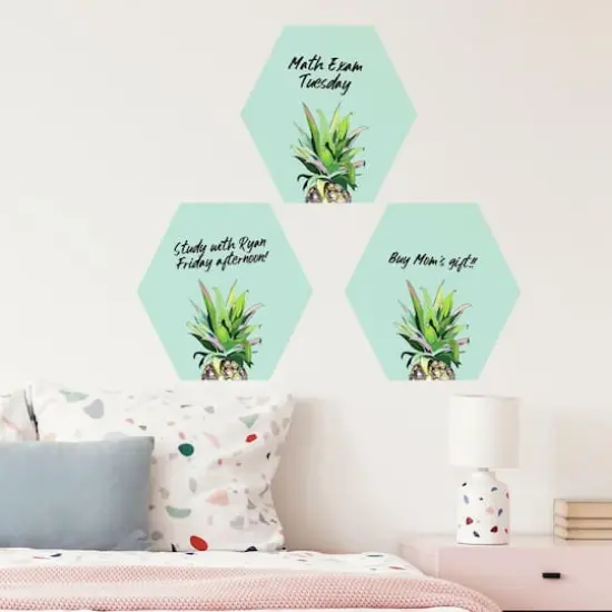 RoomMates Pineapple Crown Dry Erase Hexagon Peel & Stick Decals {3}