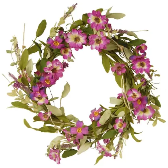 20" Garden Accents Purple Daisy Wreath {1}