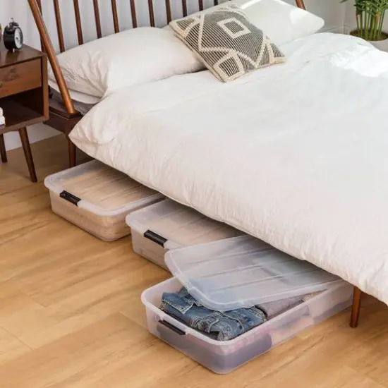 IRIS&reg; 50qt. Clear Underbed Storage Boxes with Latching Lids, 3ct. {3}