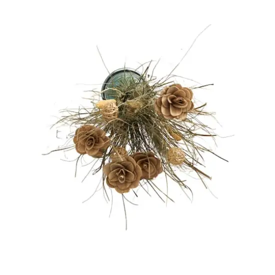 41" Brown Dried Plant Floral Bouquet Grass Natural Foliage with Deco Ball Accents {5}