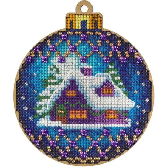 Wonderland Crafts Winter Home Ornament Cross-Stitch Kit {3}