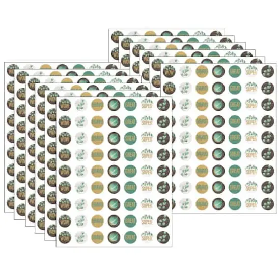Teacher Created Resources Mini Eucalyptus Stickers, 12 Packs of 378 {1}