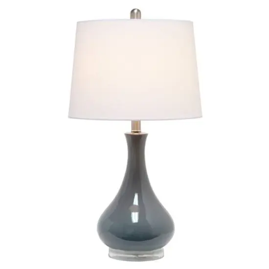 Lalia Home 26" Droplet Table Lamp with Fabric Shade Gray {3}