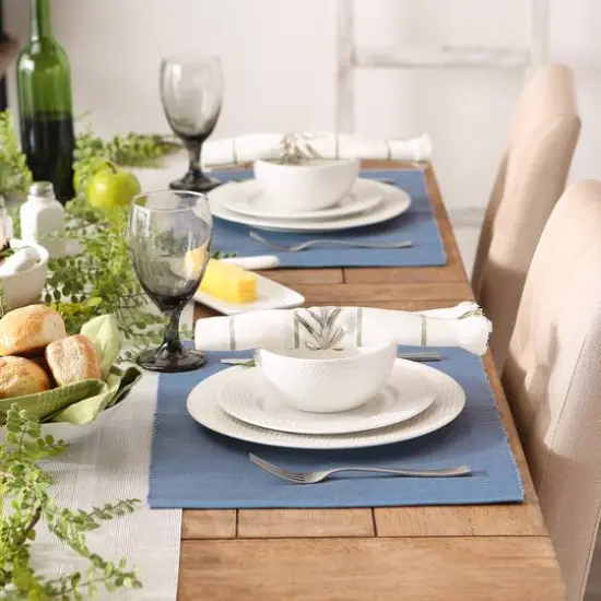 DII&reg; Ribbed Cotton Placemats, 6ct. Stonewash Blue {4}