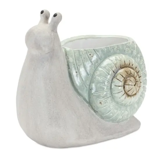 Terracotta Snail Figurine Planter Set {4}