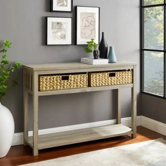 Walker Edison Driftwood Mission Storage Entry Table {3}