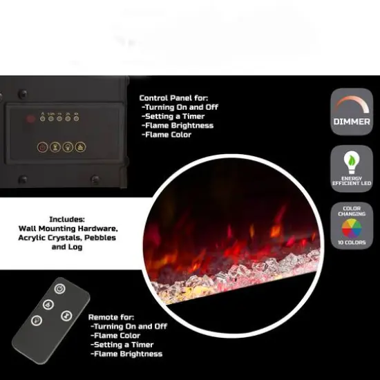Hastings Home 50" Black LED Electric Fireplace {4}