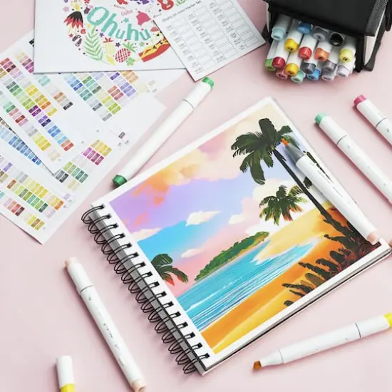 Ohuhu&reg; Honolulu B Brush & Fine Dual Tip 24 Color Basic Marker Set {6}