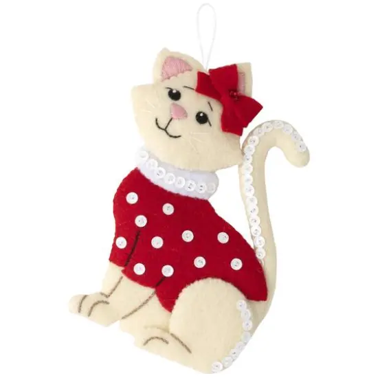 Bucilla&reg; Cats in Ugly Sweaters Felt Ornaments Applique Kit Set {8}