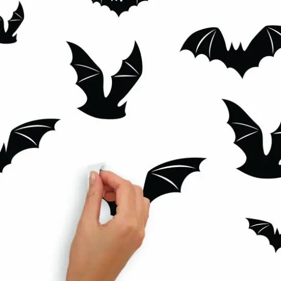 RoomMates Halloween Black Bats Peel & Stick Wall Decals {6}