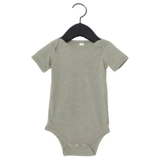 BELLA+CANVAS&reg; Baby Jersey Heather Short Sleeve One-Piece Stone Heather {1}