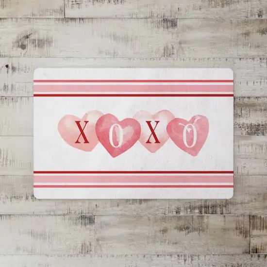 XOXO Hearts & Stripes 27" x 18" Floor Mat {3}