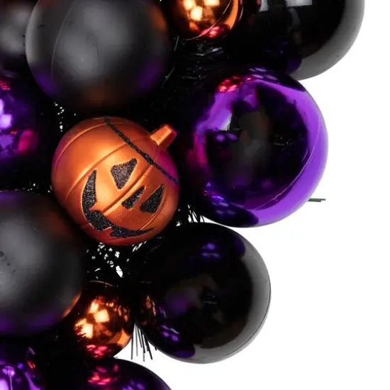 24'' Unlit Jack-O-Lantern Shatterproof Ball Ornament Halloween Wreath {4}