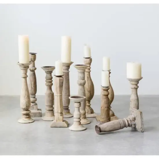 Hello Honey&reg; Ivory Wood Candle Holders Set {7}