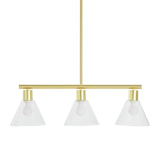 Hello Honey&reg; Brushed Gold Modern Linear Ceiling Light {8}