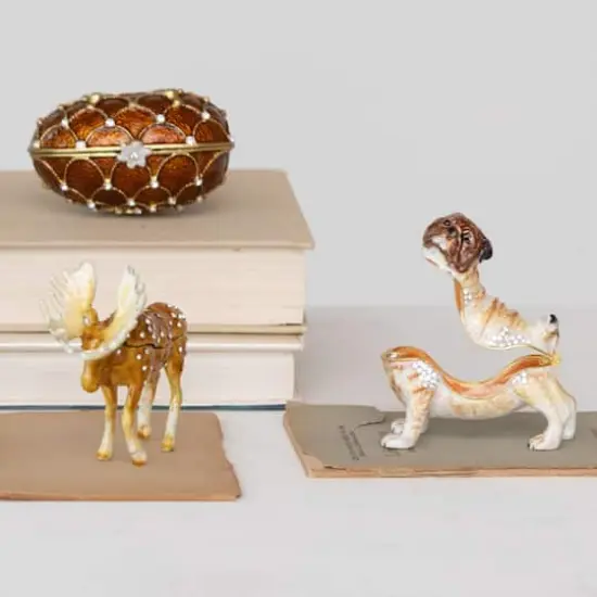 Hello Honey&reg; 3.5" Multicolor Jeweled Pug Trinket Box {5}