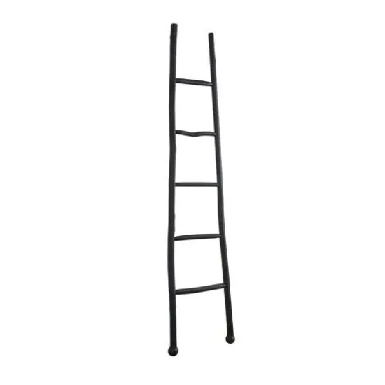 6ft. Handmade Slanted Wood Ladder Black {9}