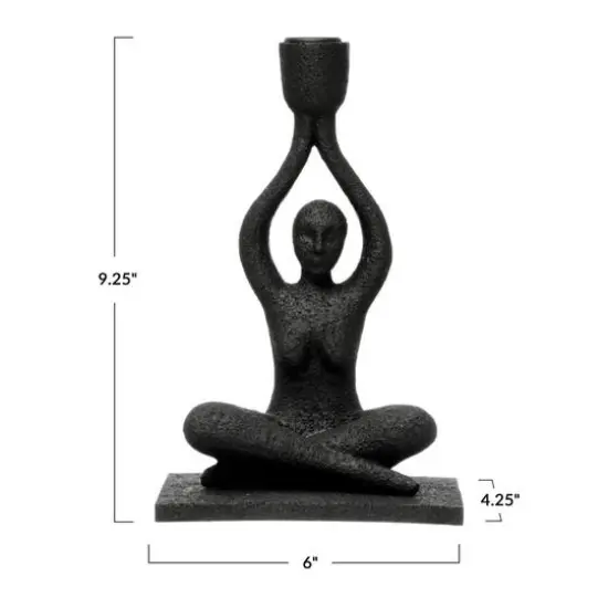Hello Honey&reg; 9" Sitting Woman Taper Candle Holder {1}