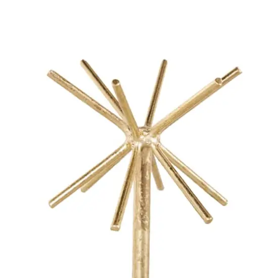 13" Gold Metal 12-Slot Jewelry Stand with White Base {5}