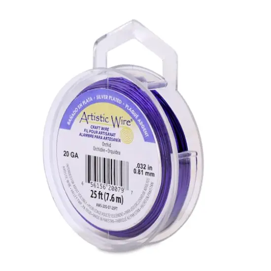 Artistic Wire&reg; 20 Gauge Silver Plated Tarnish Resistant Colored Copper Craft Wire, 25ft. Orchid {1}