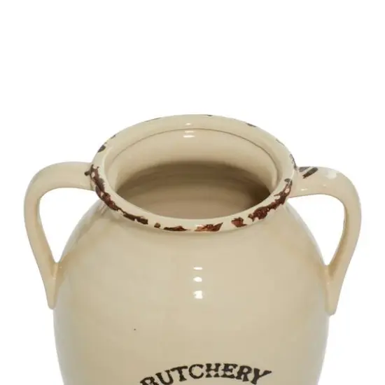 Set of 3 White Porcelain Farmhouse Vase, 8" x 10" {10}